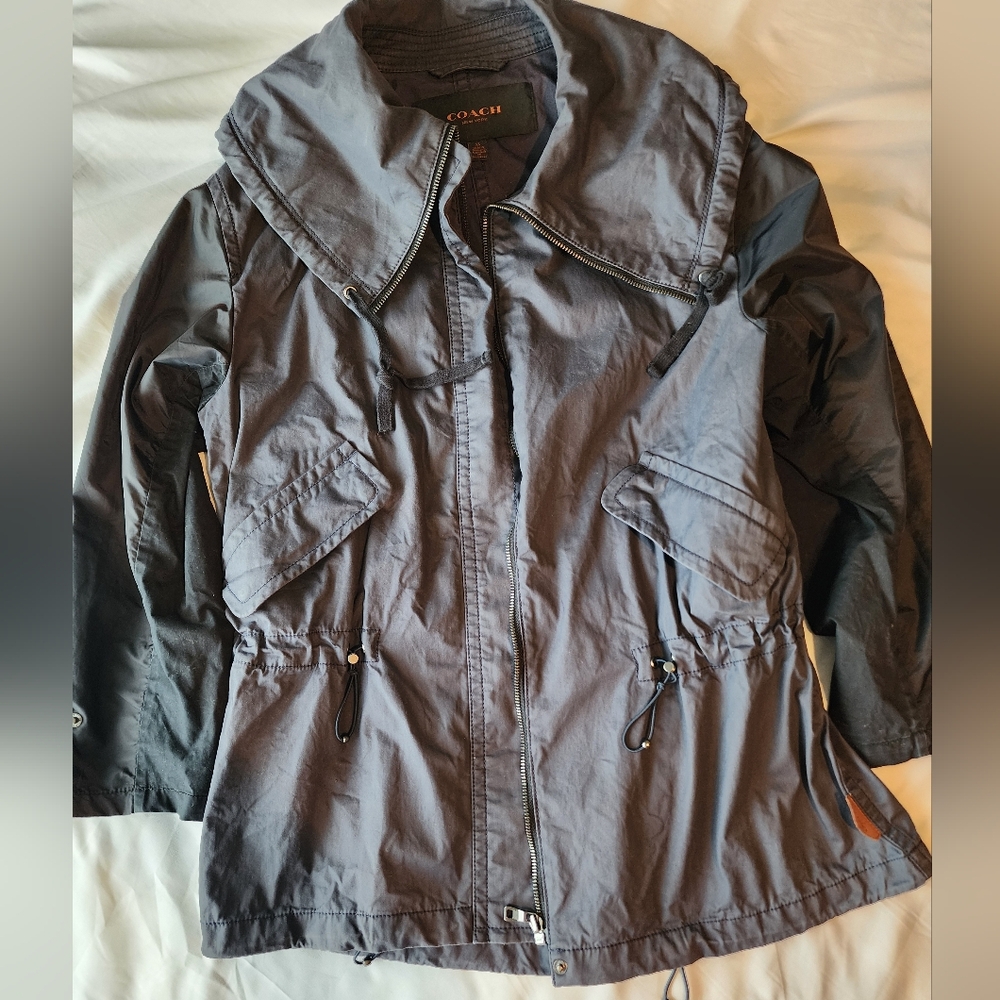 Coach Dark Grey/black Jacket. Size XS